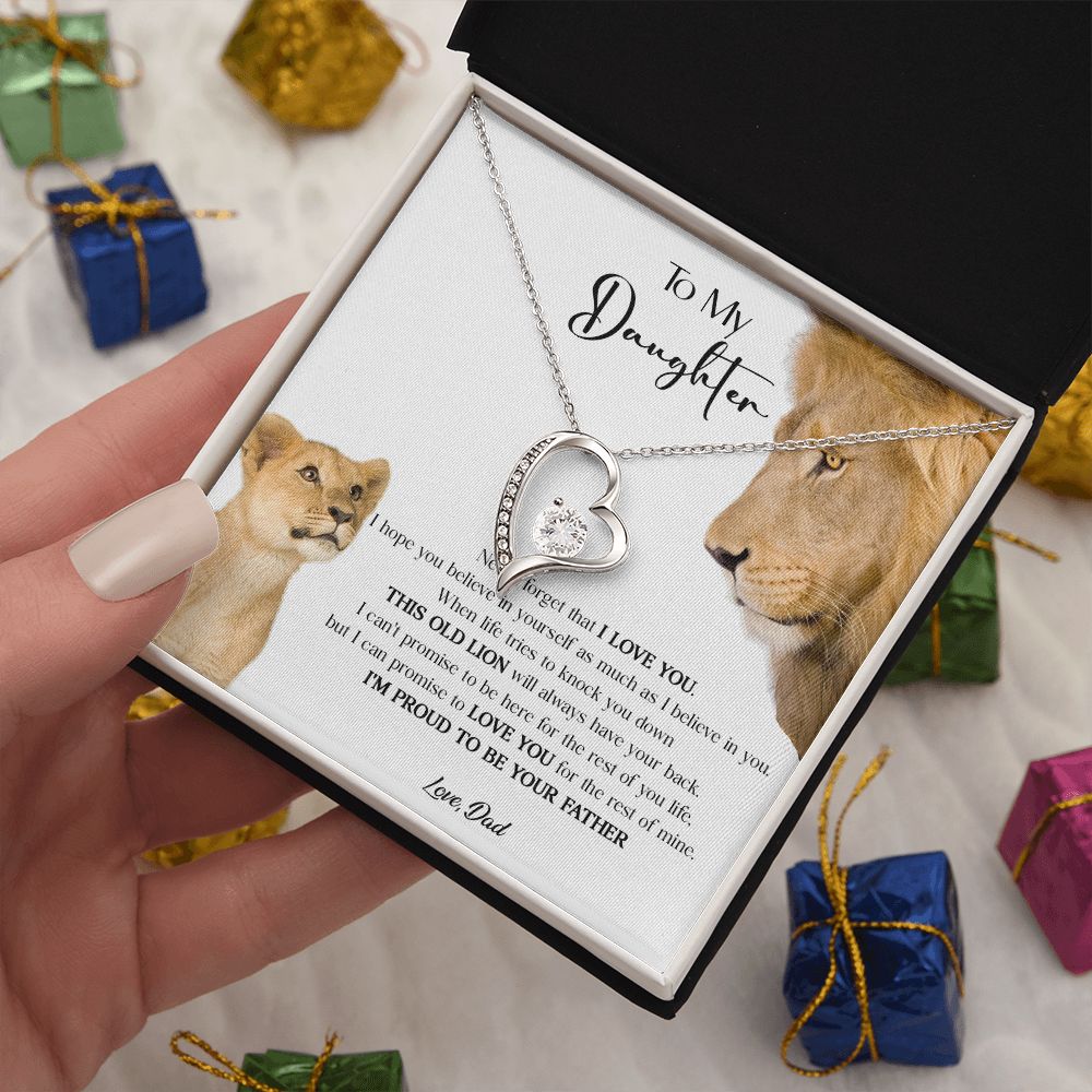 431C To My Daughter Necklace, Xmas Gift For Daughter From Dad, Daughter Father Lion