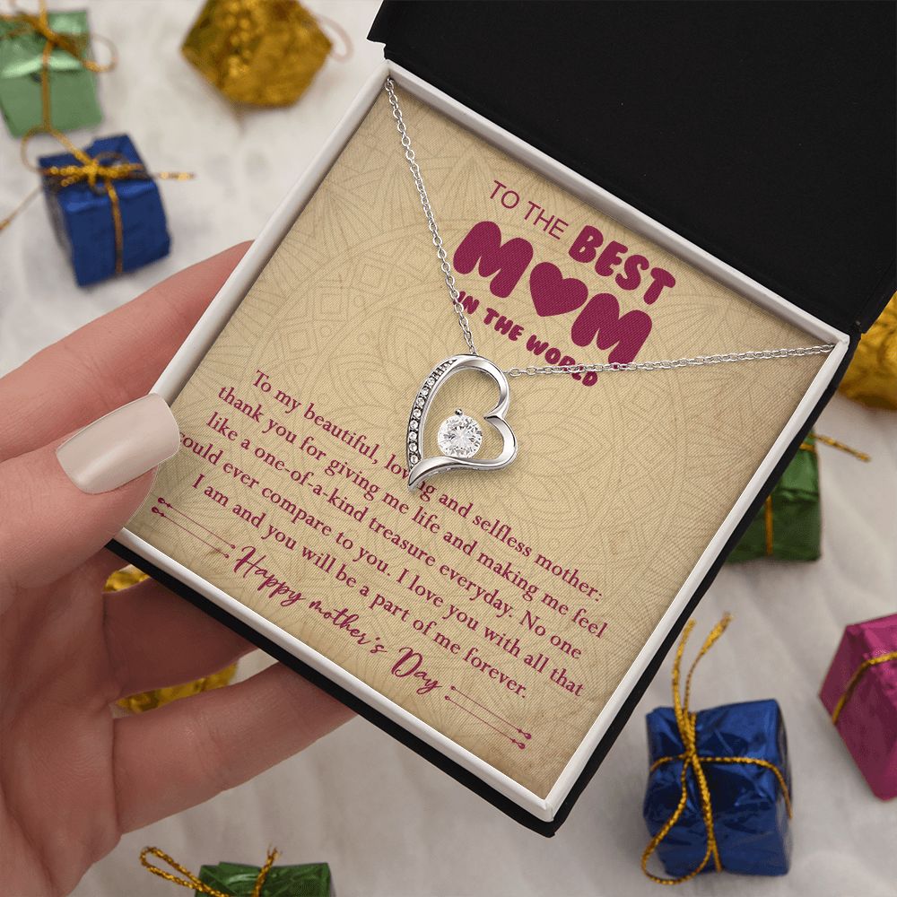 406C To The Best Mom In The World Necklace, Happy Morther's Day Gift For Mom