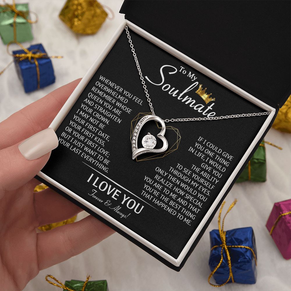 587C To My Soulmate Necklace, Love Gifts For Wife Girlfriend, Birthday Gift for Her