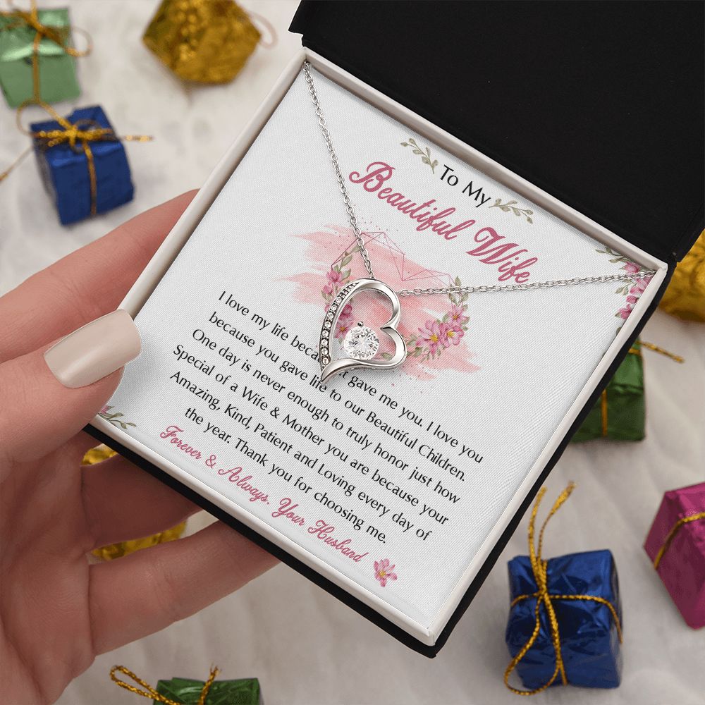 98C To My Beautiful Wife Necklace, Wife Necklace Gift from Husband, Birthday Gift