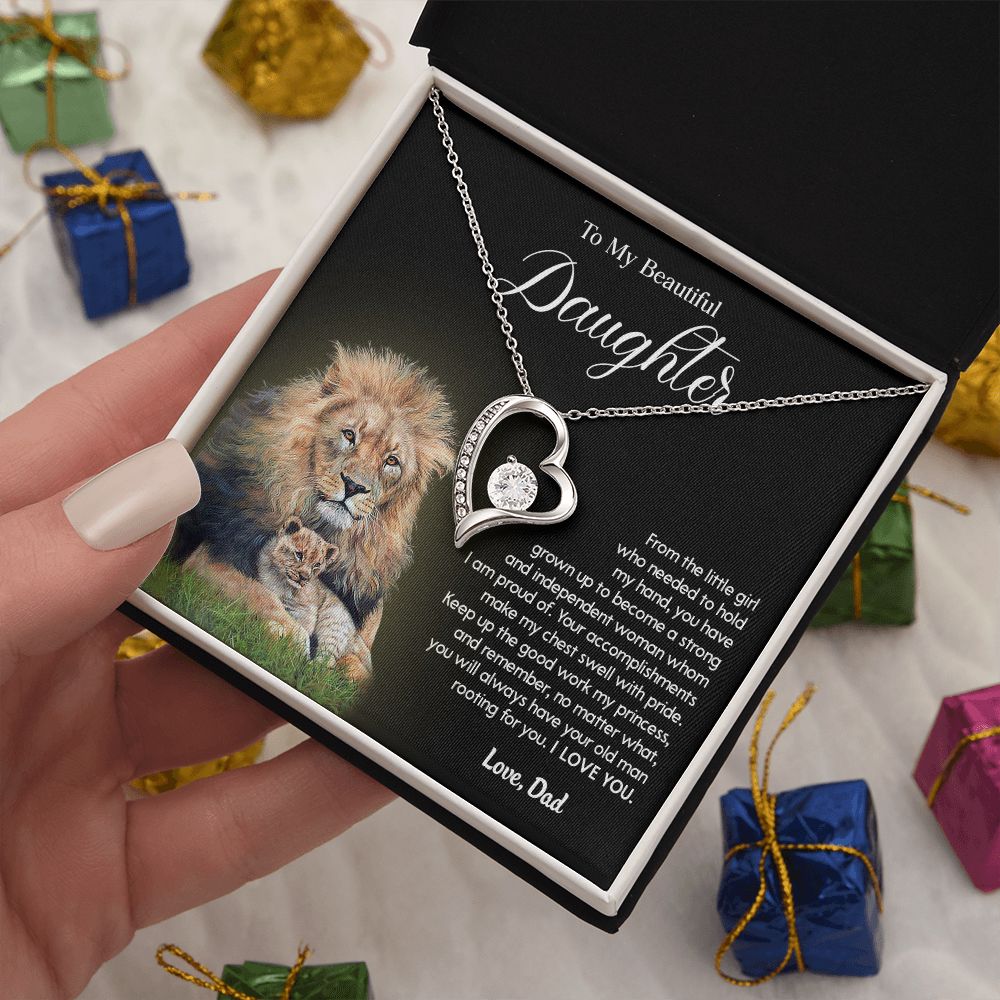 619C To My Daughter Necklace From Dad, Father Daughter Gift,Christmas Birthday Gift