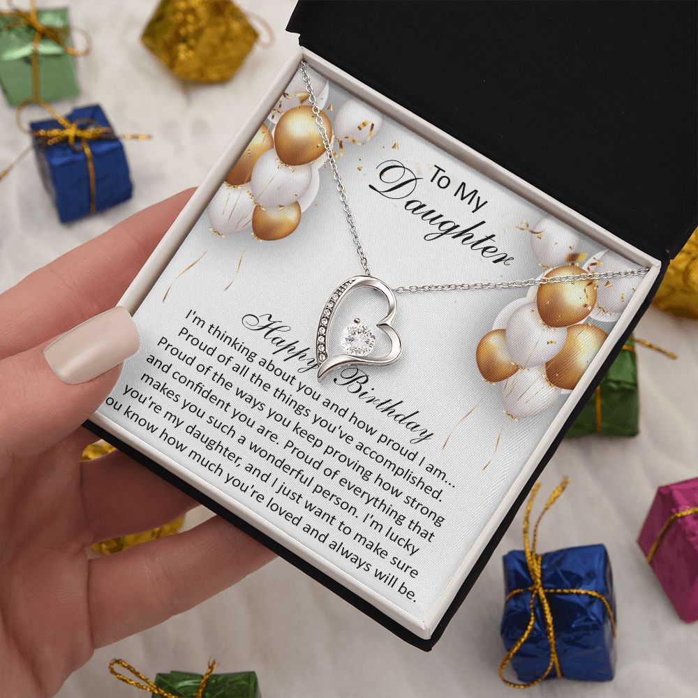 407 C To My Daughter Necklace, Happy Birthday Gift, Necklace Gift For Daughter
