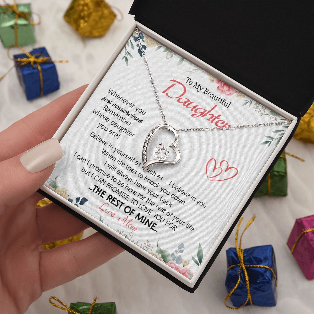 426C To My Beautiful Daughter Necklace From Mom On Graduation, Birthday, Holiday