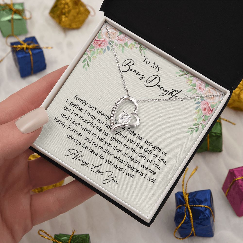 468C To my Bonus Daughter Necklace, Bonus Daughter, Step Daughter Gift, Birthday Gift