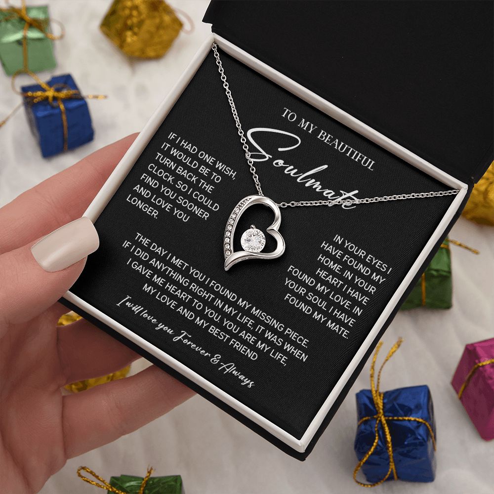 442C To My Soulmate Necklace, Xmas Birthday Gift For Wife Girlfriend From Husband