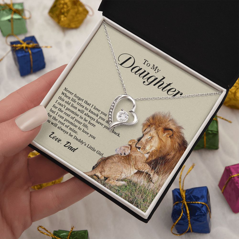 448C To My Daughter Necklace, Xmas Gift For Daughter From Dad, Daughter Father Lion.