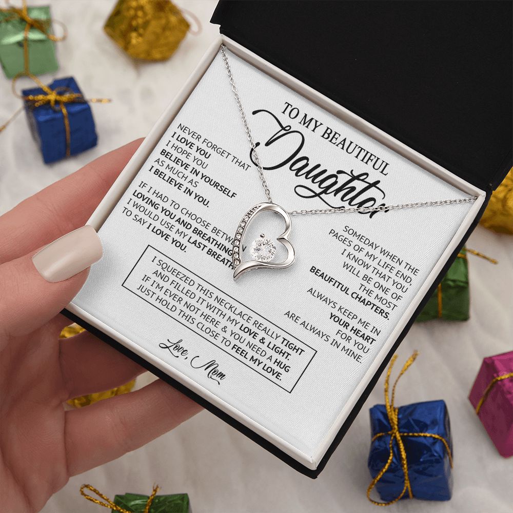 480C To My Daughter Necklace, Birthday Gift For Daughter From Mom, Xmas Gifts for Her