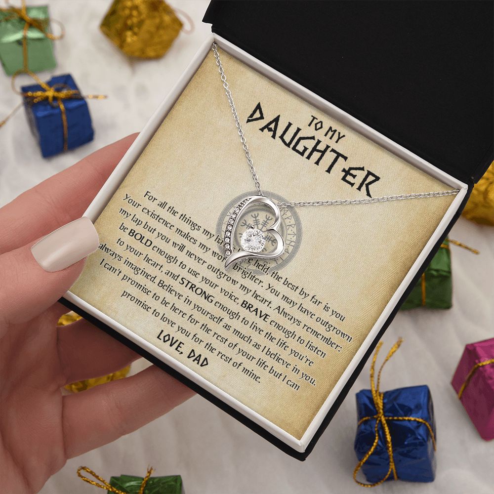 567C To My Daughter Necklace, Viking Daughter Gift from Dad, Birthday Gifts Jewelry