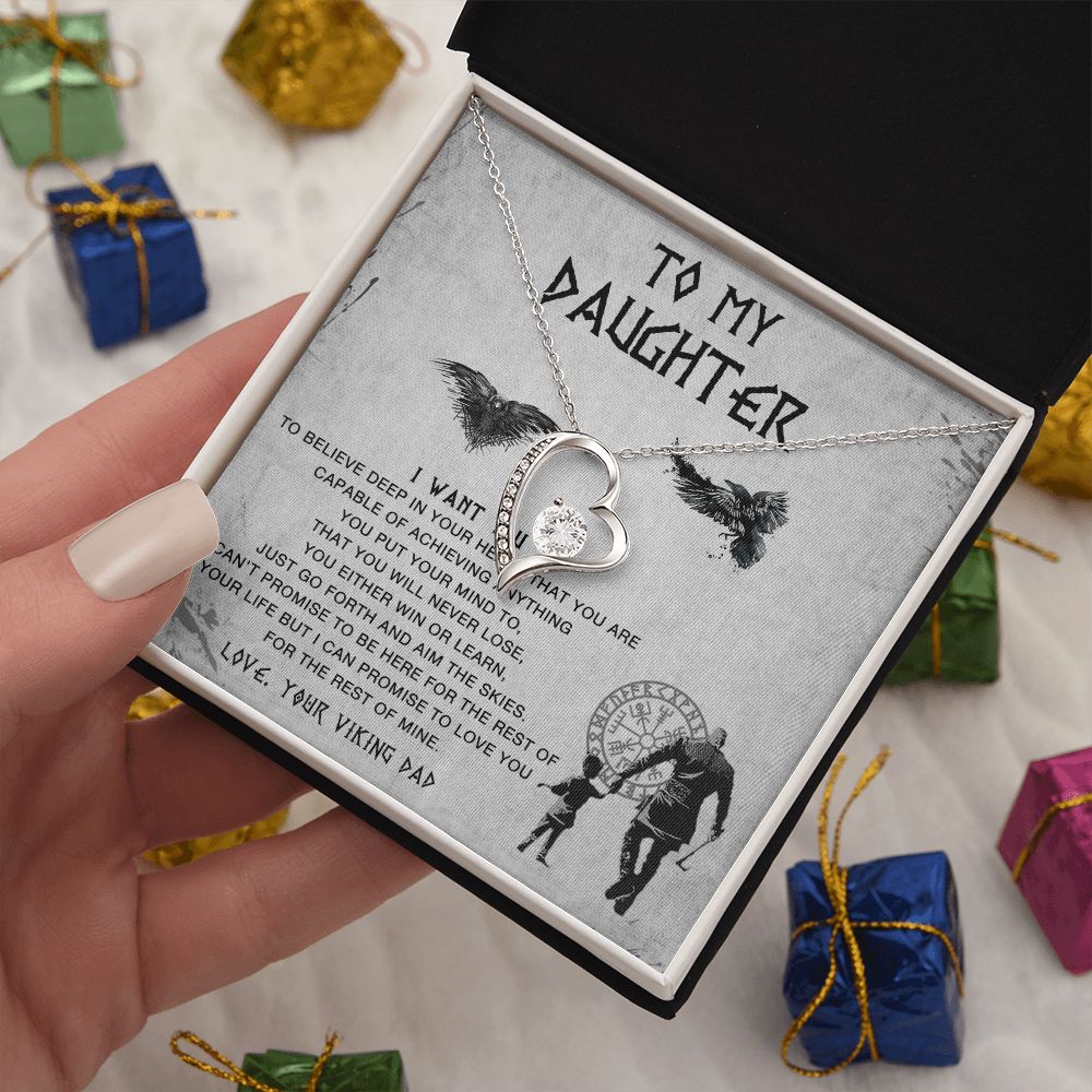 117CTo My Daughter Necklace From Viking Dad, Gift For Viking Daughter Gift Necklace