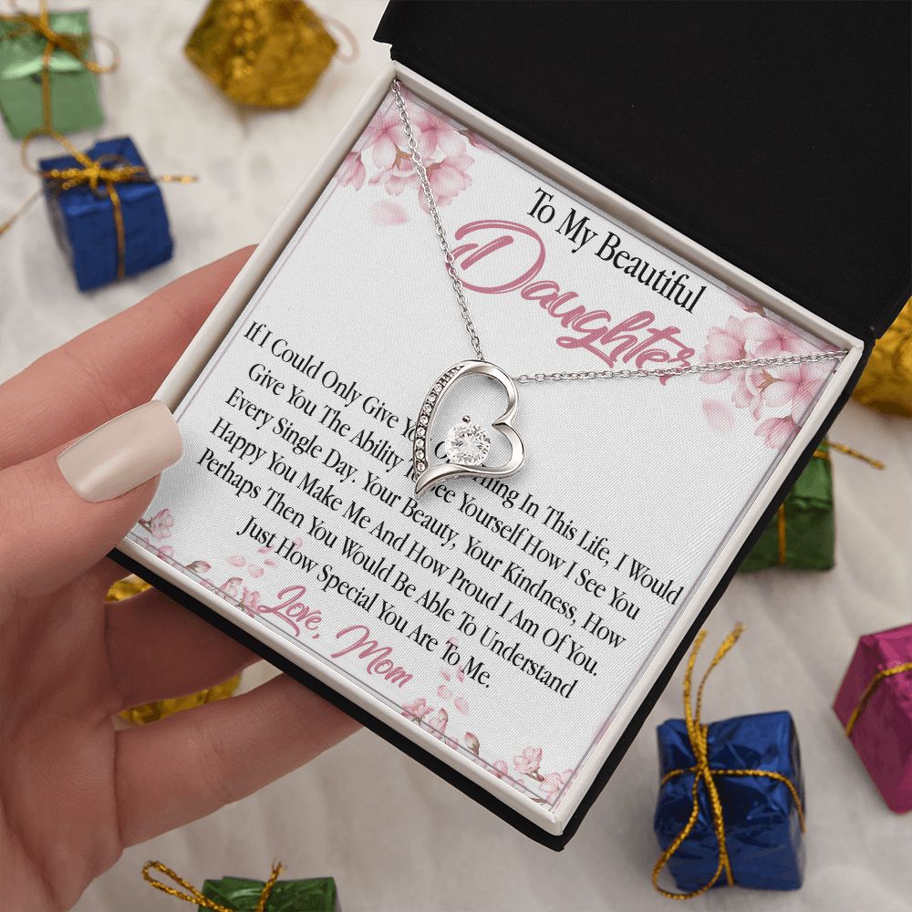 27C To My Daughter From Mom Necklace, Holiday, Birthday Gift To Daughter From Mom