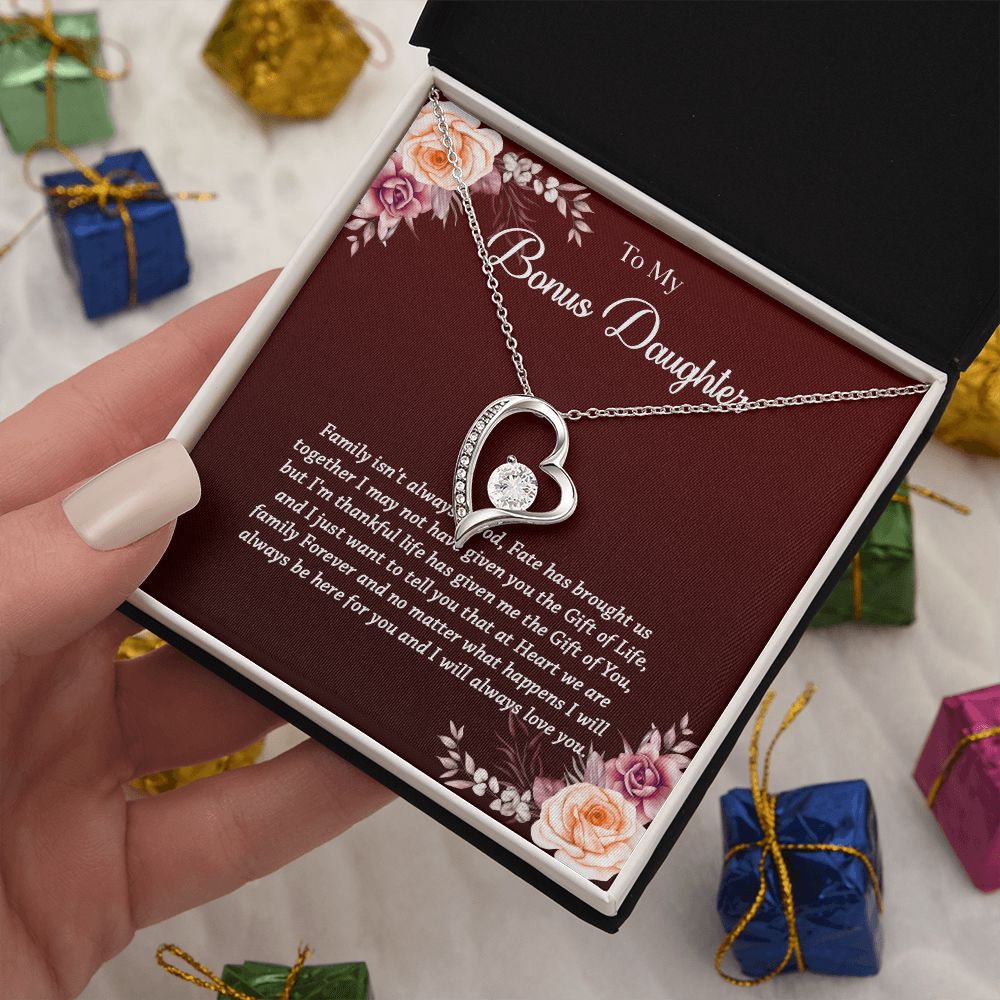 621C To My Bonus Daughter Necklace, Gift Birthday, Christmas, Gift Ideas, Necklace