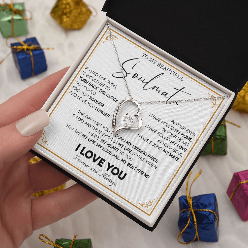 511C To My Beautiful Soulmate Necklace, Gift for Wife, Girlfriend, Anniversary Gift