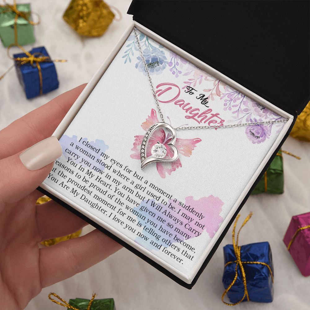 24C Butterfly To My Daughter Necklace, Gift Birthday, Holiday, Daughter Necklace