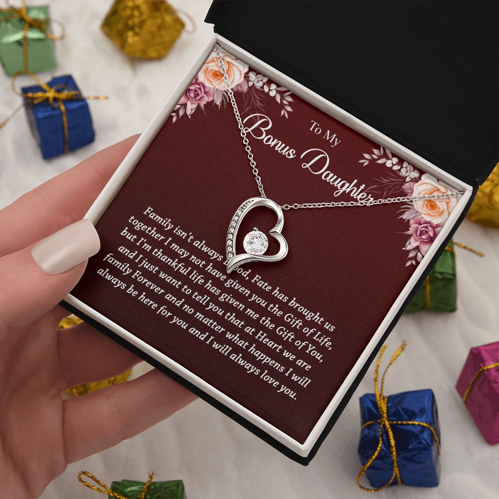 631C To My Bonus Daughter Necklace, Best Birthday Christmas Gift, Bonus Daughter Gift