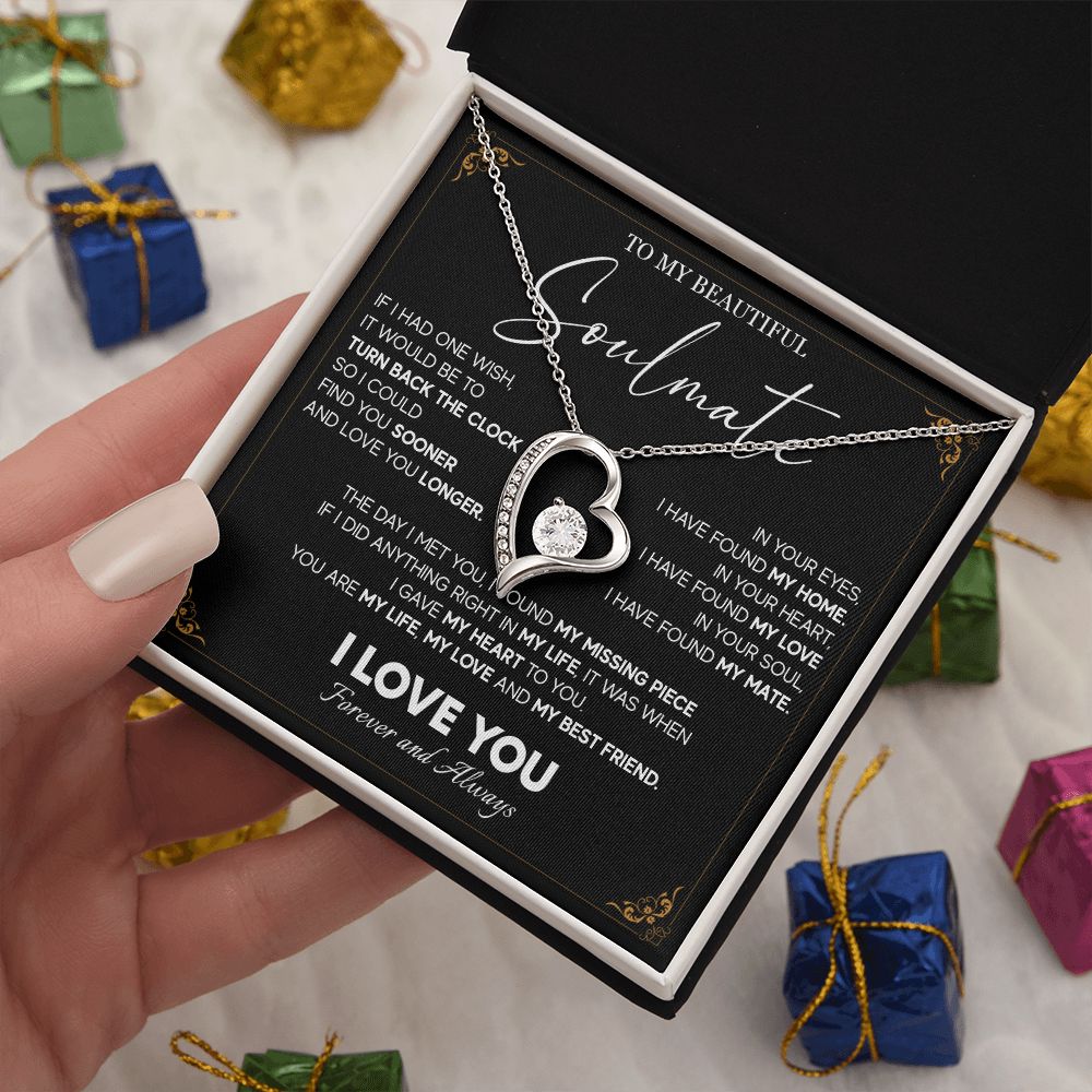 512C To My Beautiful Soulmate Necklace, Gift for Girlfriend, Wife, Anniversary Gift