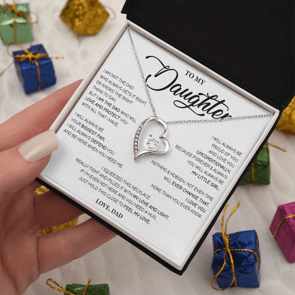500C To My Daughter Necklace, Love Knot Pendant Necklace, Daughter Gift from Dad