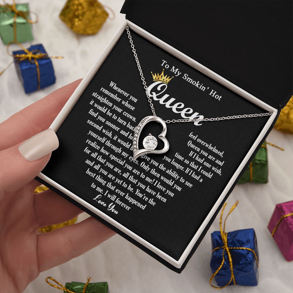 444C To My Smokin Hot Queen Crown Necklace Gift For Wife Soulmate Valentines Day Gift