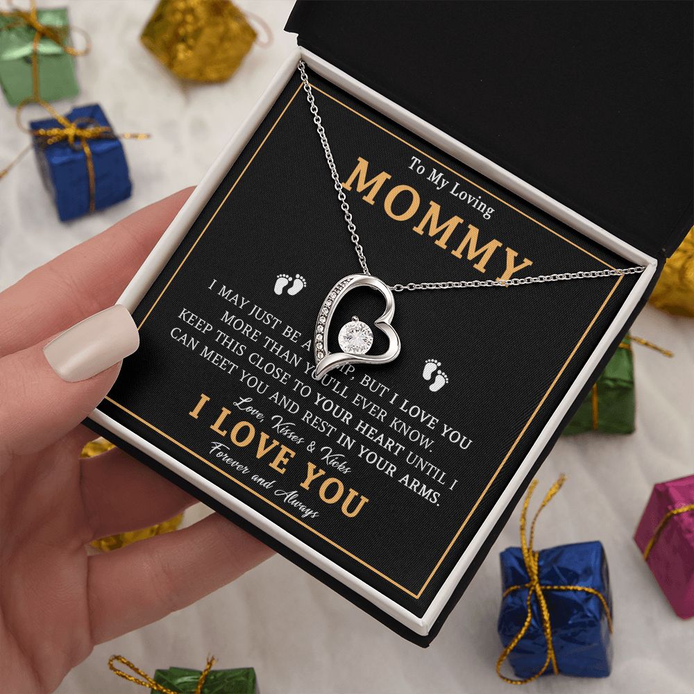 548C To My Mommy Necklace, Baby Feet Design, Mother Necklace, Baby Shower Gifts