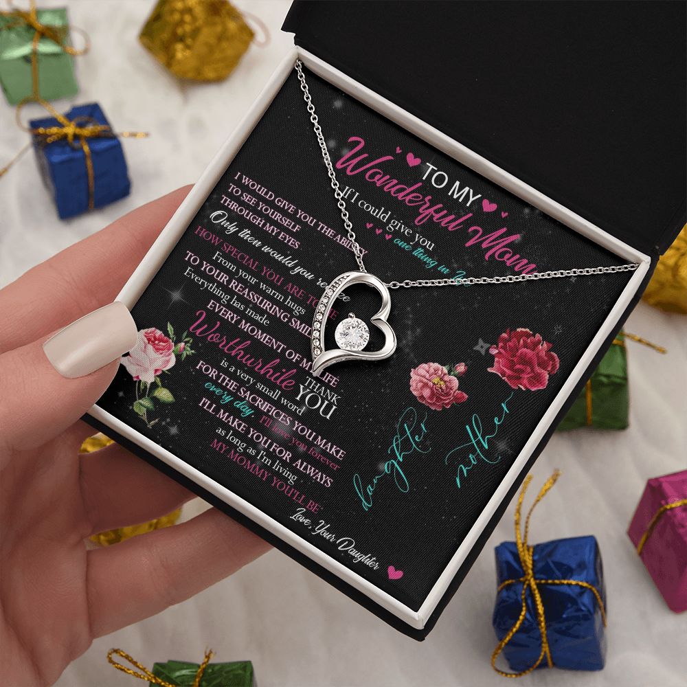 429C To My Beautiful Mom Necklace Mothers Day Gift From Daughter, Gift Birthday For Mom