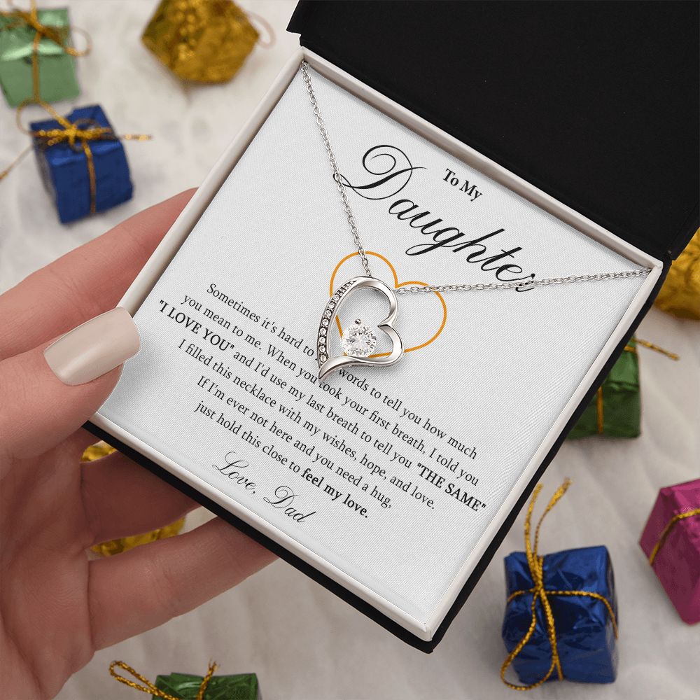 571C To My Daughter Necklace, Daughter Birthday Gift, Love Gift For Daughter From Dad