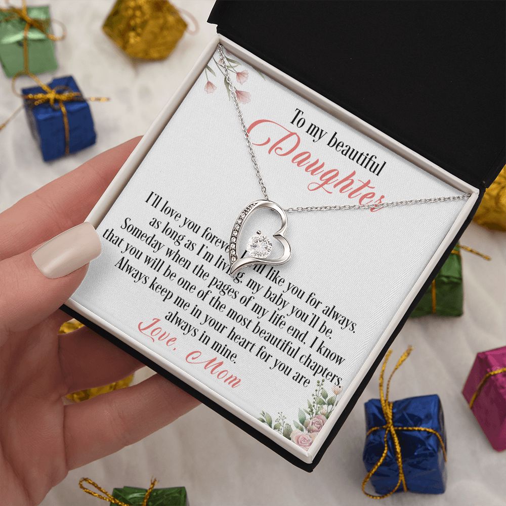 31C To My Beautiful Daughter Love Knot Necklace, I Love You, Gift For Daughter
