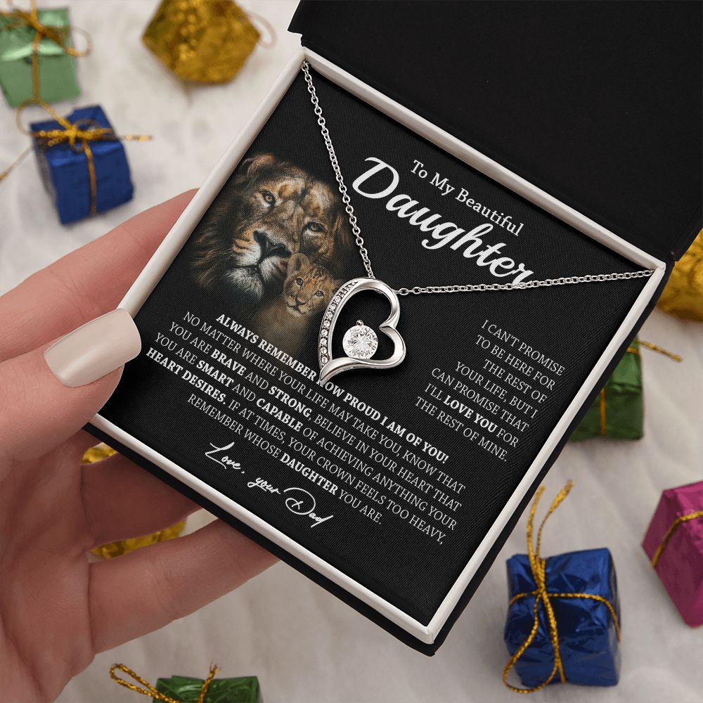 629C To My Daughter Necklace,Always Remember Lion Necklace Gift For Daughter From Dad