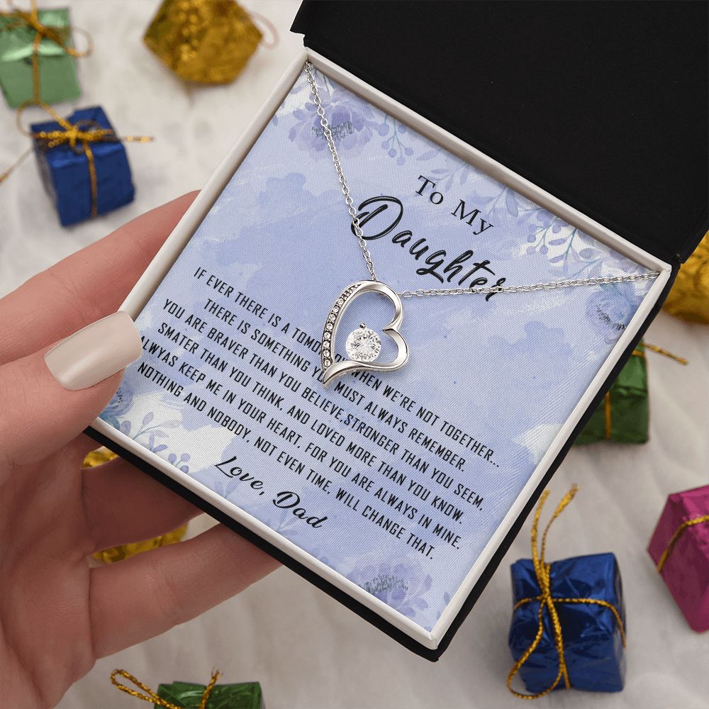 100C To My Daughter Necklace From Dad Father You're Braver Stronger Smarter Daughter