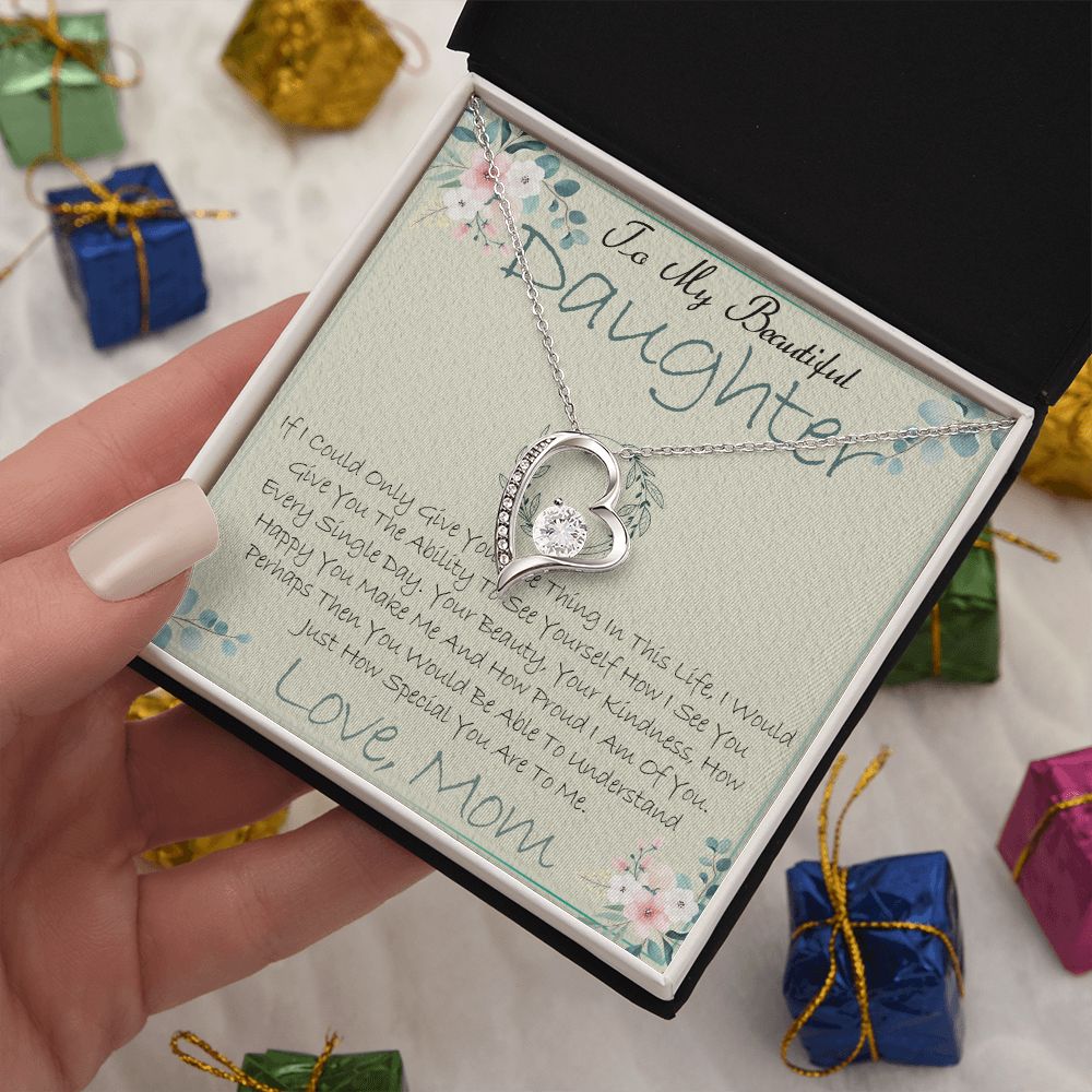40C Daughter Necklace, To My Beautiful Daughter Necklace Gifts From Mom, Birthday