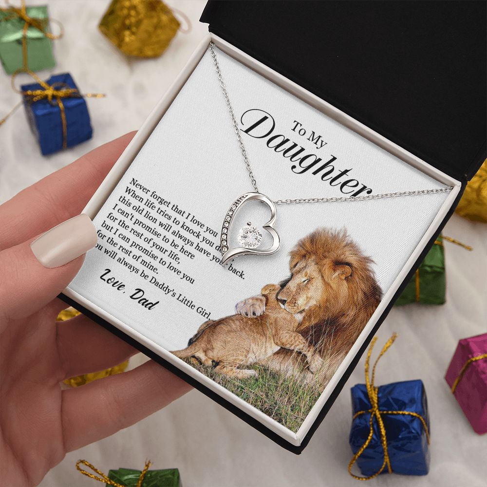 447C To My Daughter Necklace, Gift For Daughter From Dad, Daughter Father Lion, Xmas