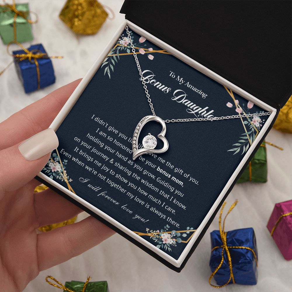 576C To My Bonus Daughter Necklace, Bonus Daughter Gift From Stepmom, Birthday Gifts