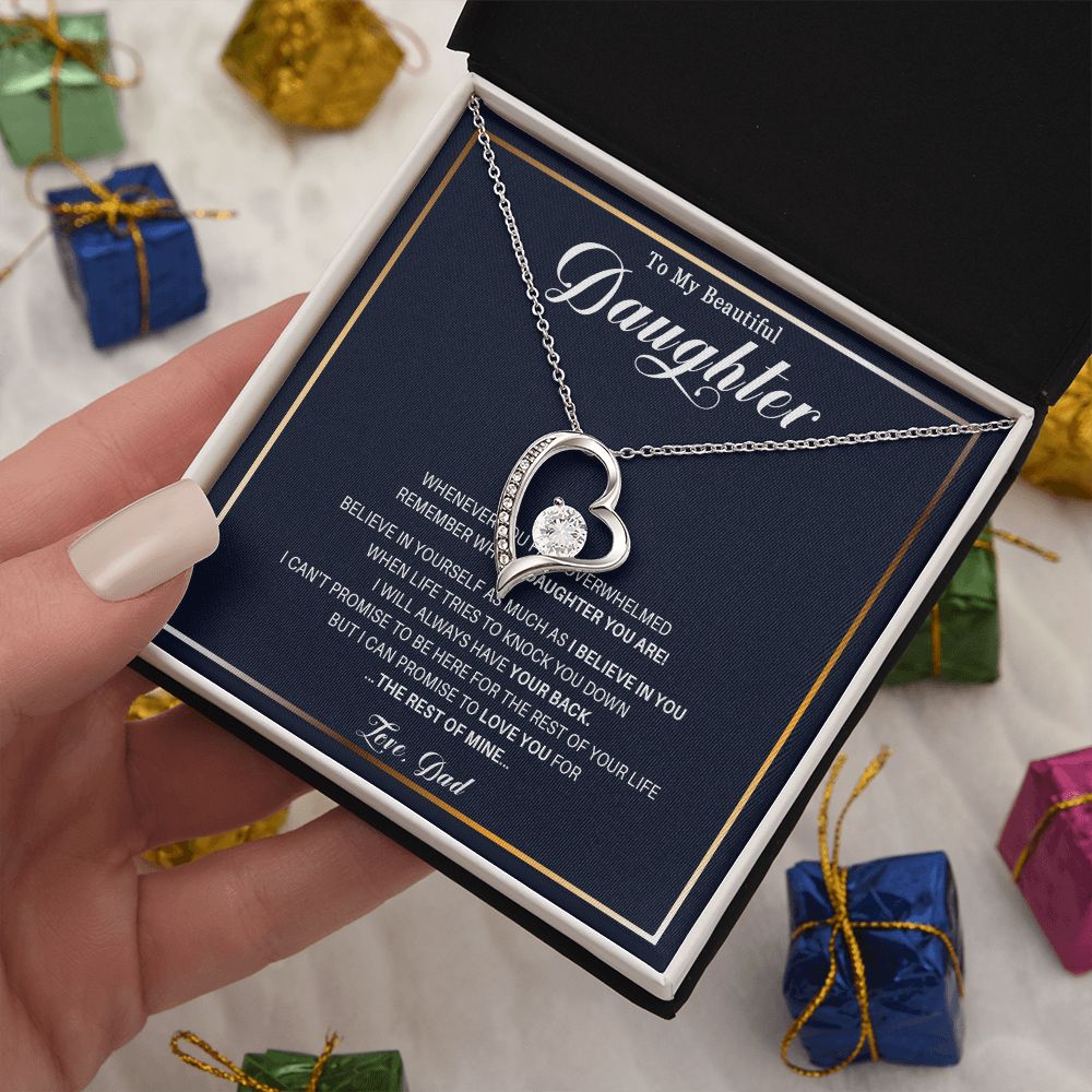485C To My Daughter Necklace, Christmas Birthday Gift from Dad, I Love You Daughter