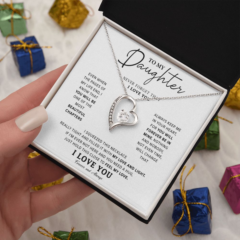 532C To My Daughter Love Necklace, Birthday Gift For Daughter, Daughter Necklace