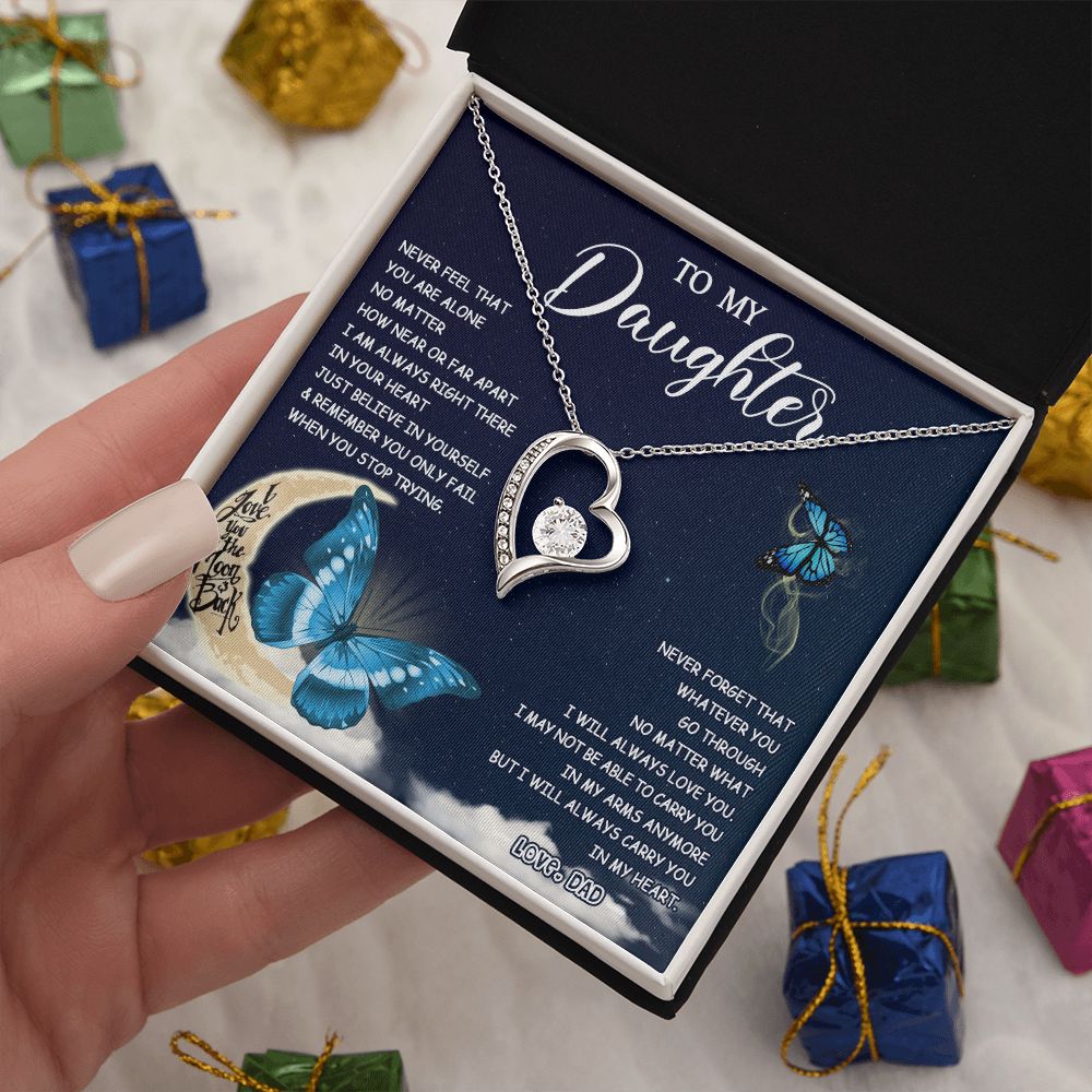 475C To My Daughter Necklace Father to Daughter Birthday Graduation Gift from Dad
