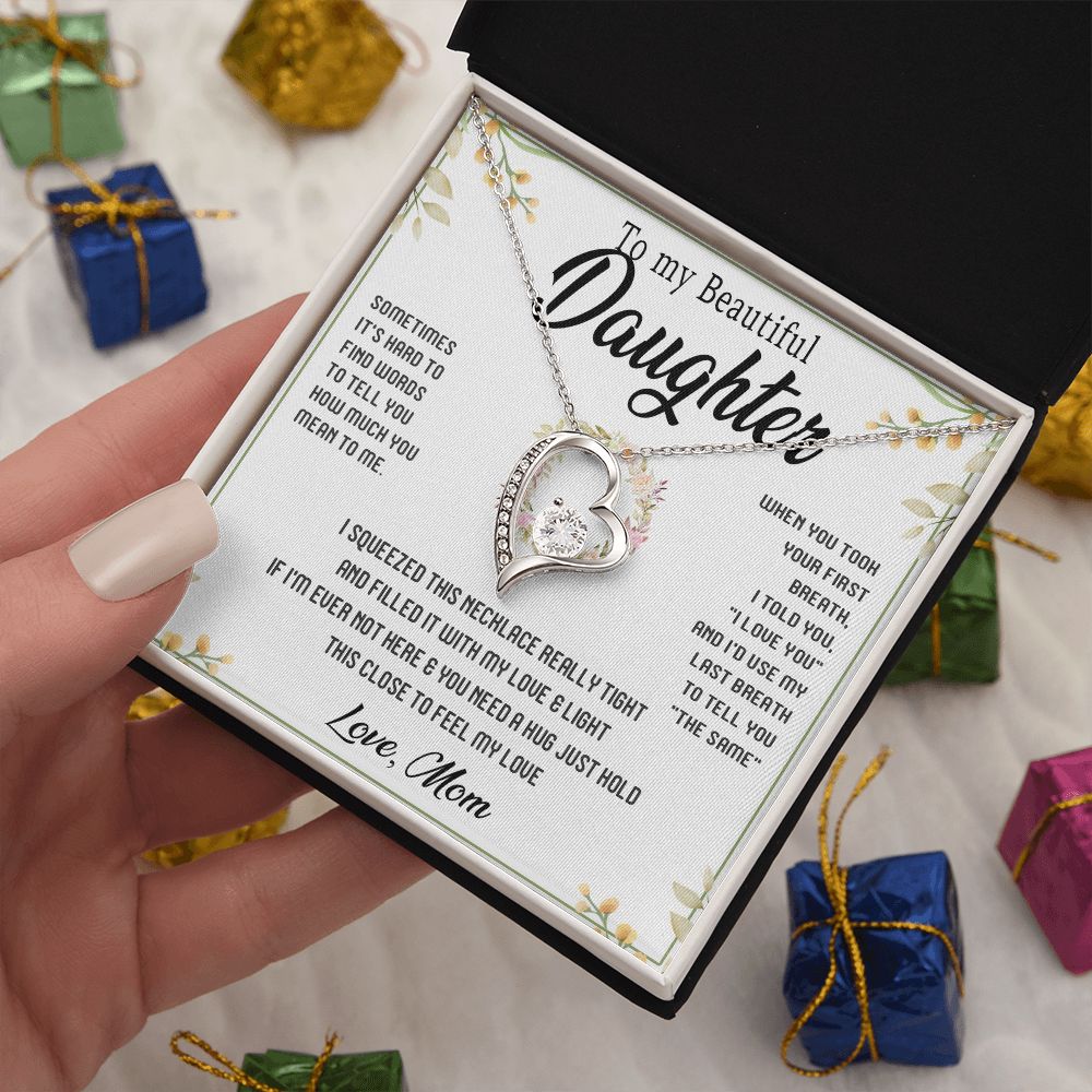 45C To My Beautiful Daughter Gift From Mom, Gift Necklace, Gift Birthday, Holiday