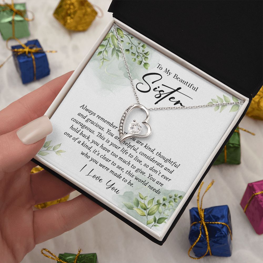 624C To My Sister Necklace,Christmas Birthday Gift For Sister From Brother/Sister