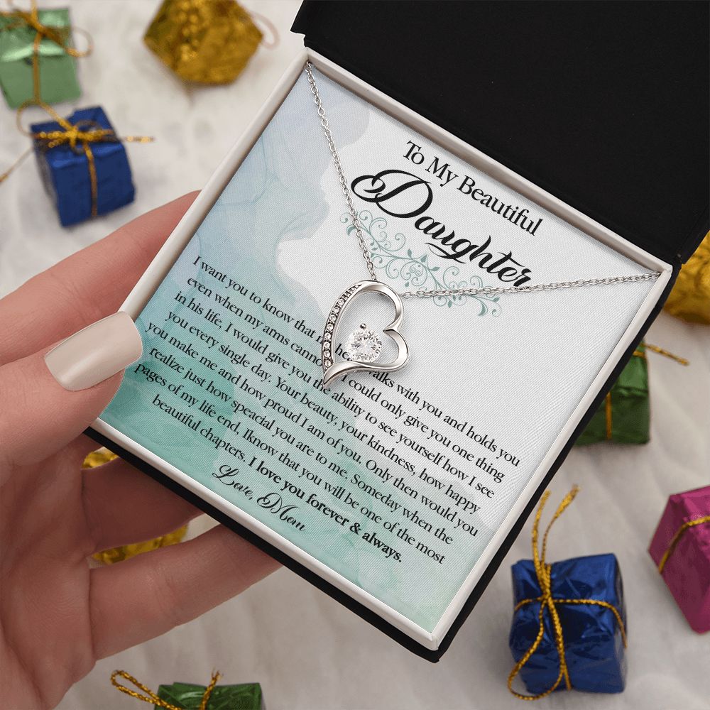 25C To My Beautiful Daughter Necklace, Gift Birthday From Mom For Daughter