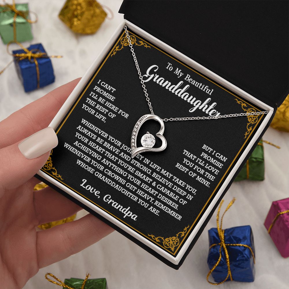 614C To My Granddaughter Necklace, Xmas Birthday Gift For Granddaughter From Grandpa