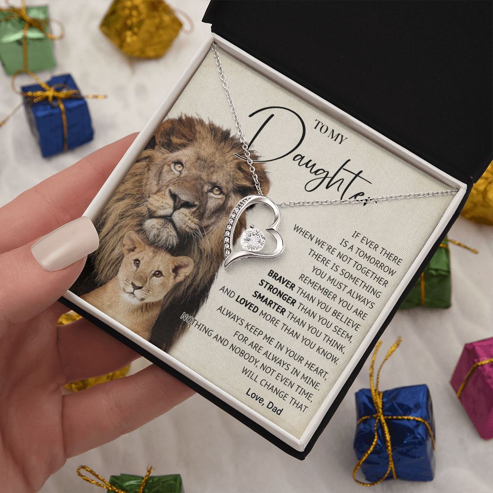 506C To My Daughter Necklace, Gift For Daughter From Dad, Lion Father Gift, Love Gift