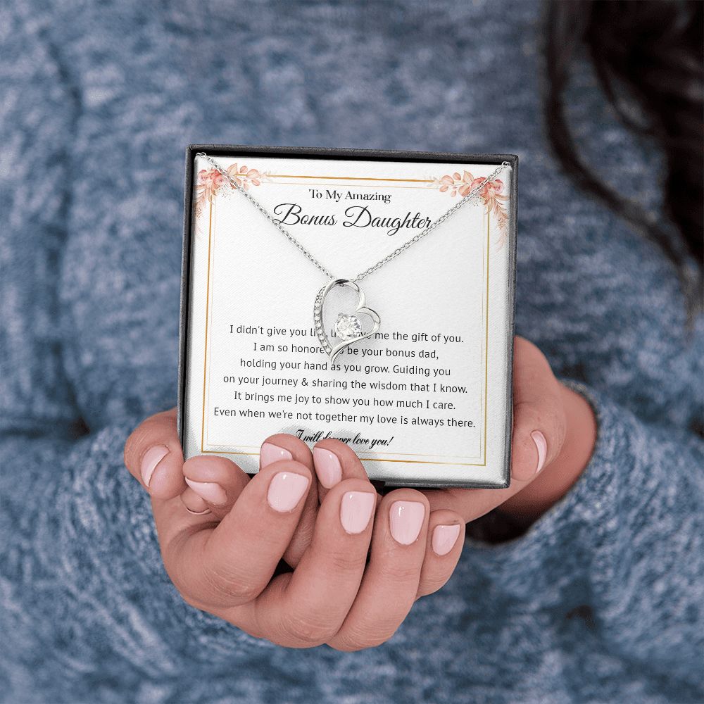 578C To My Bonus Daughter Necklace, Gift For Daughter Necklace, Bonus Daughter Gifts