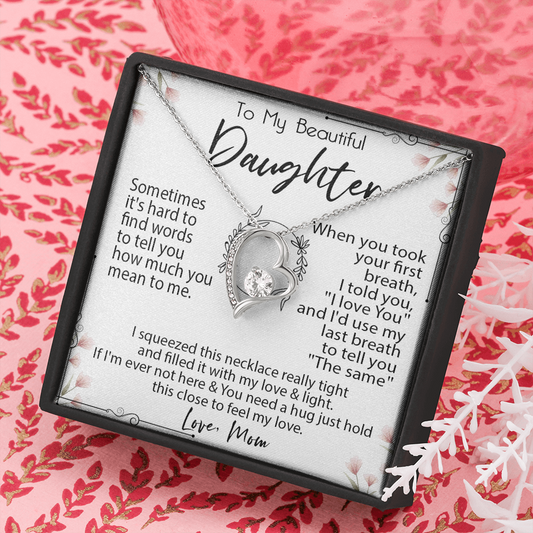 19C Necklace To My Beautiful Daughter, Necklace Gift for Daughter/Her From Mom
