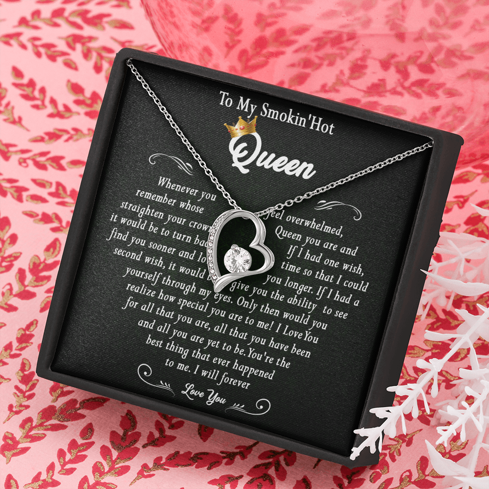 N369C To My Smokin Hot Queen Crown Necklace Gift For Wife Soulmate Valentines Day Gift