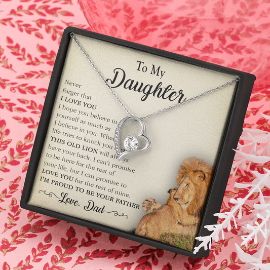 17C Necklace To My Lion Daughter, Necklace Gift for Daughter/Her, Gift From Lion Dad