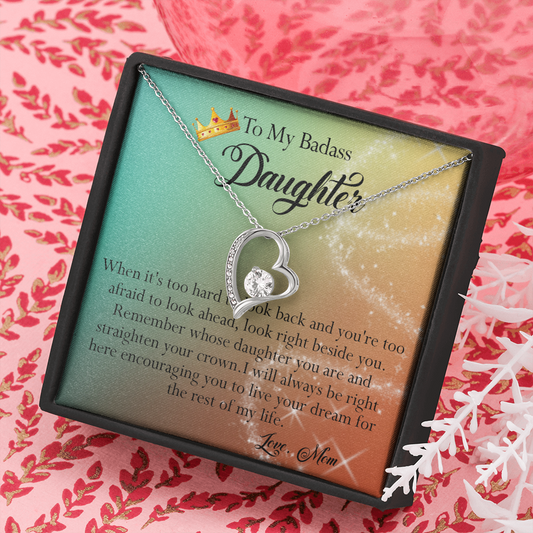 156C To My Badass Daughter Necklace, Gift for Her, Women, Birthday Gift from Mom