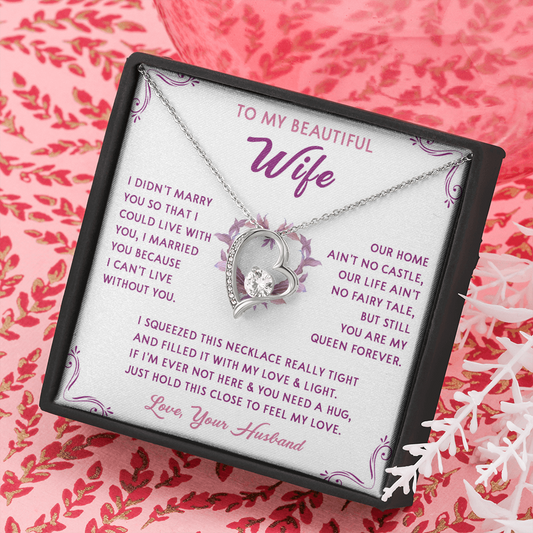 168C Necklace Gift To My Beautiful Wife, Gift for Her From Husband, Valentine Gift