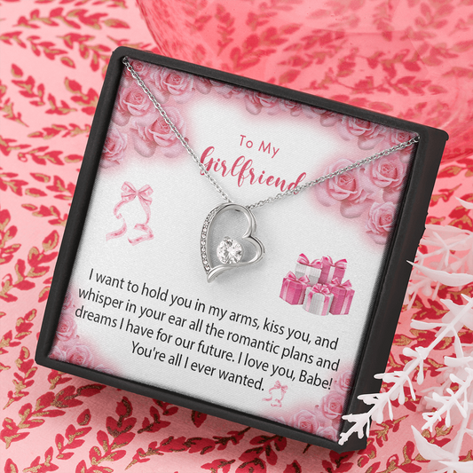 256C Necklace To My Girlfriend, Gift for Her From Boyfriend, Love Rose Gift for Girl