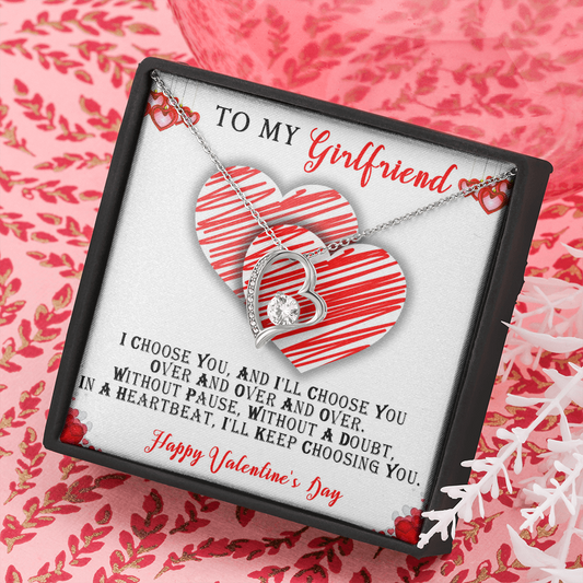 219C To my Girlfriend Knot Necklace, Cute Love Gift, Valentine Gift from Boyfriend