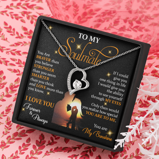 Q1C To My Soulmate Necklace, Gift For Wife Girlfriend From Husband, Love My Sunshine