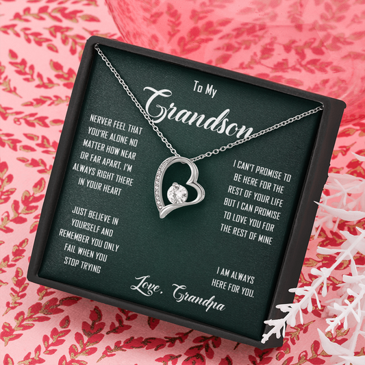 N368C To My Grandon Love Gift Sentimental Christian Cross Necklace Anniversary Gift