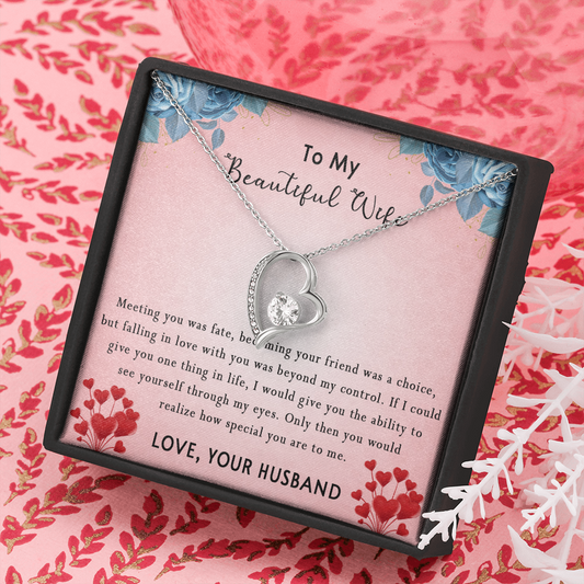 183C Women Necklace To my Beautiful Wife, Valentine Perfect Gift from Husband
