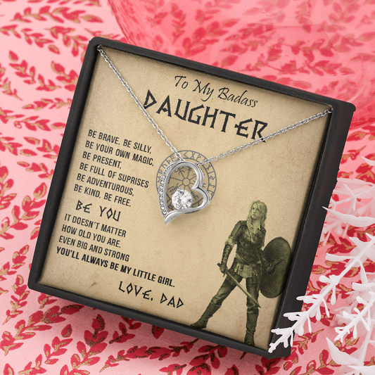 20C Viking Necklace Gift for Badass Daughter, Necklace Gift for Her From Viking Dad